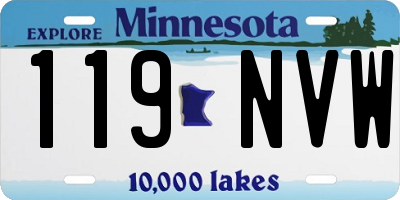 MN license plate 119NVW