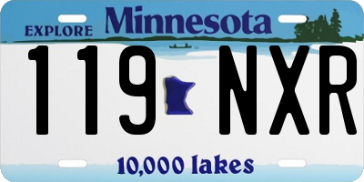 MN license plate 119NXR