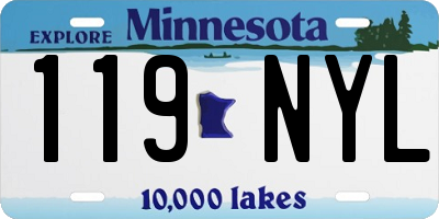 MN license plate 119NYL
