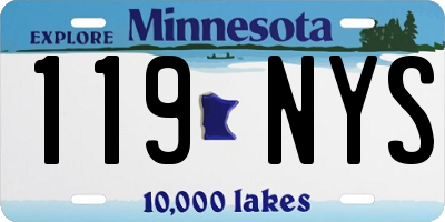 MN license plate 119NYS