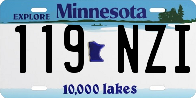 MN license plate 119NZI