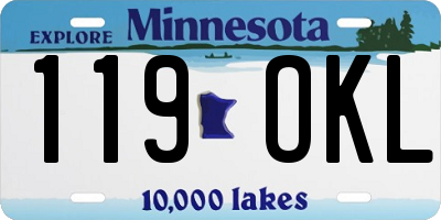 MN license plate 119OKL