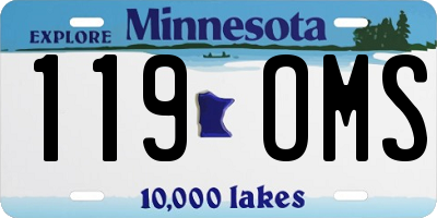 MN license plate 119OMS
