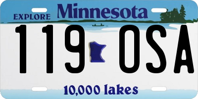 MN license plate 119OSA