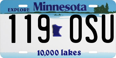 MN license plate 119OSU