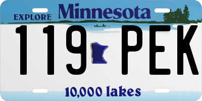 MN license plate 119PEK