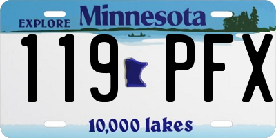 MN license plate 119PFX