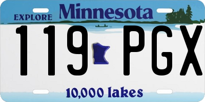 MN license plate 119PGX