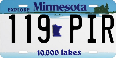 MN license plate 119PIR