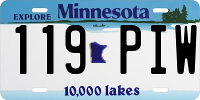 MN license plate 119PIW