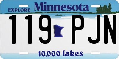 MN license plate 119PJN