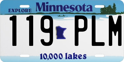MN license plate 119PLM