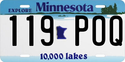 MN license plate 119POQ