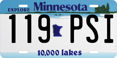 MN license plate 119PSI