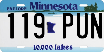 MN license plate 119PUN