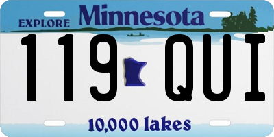 MN license plate 119QUI