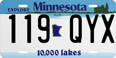 MN license plate 119QYX