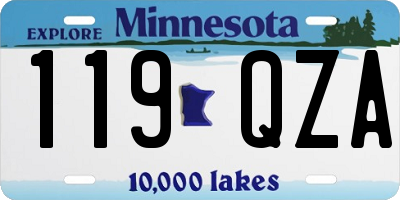MN license plate 119QZA