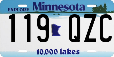 MN license plate 119QZC