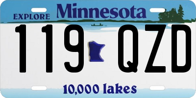 MN license plate 119QZD