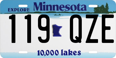 MN license plate 119QZE