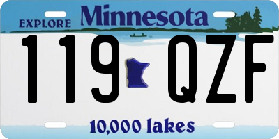 MN license plate 119QZF