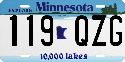 MN license plate 119QZG