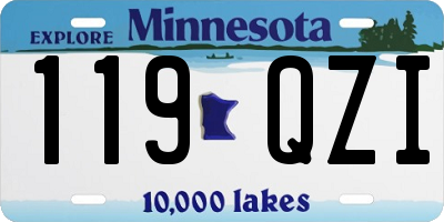 MN license plate 119QZI