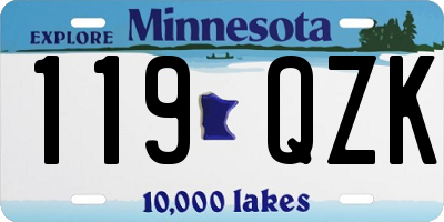 MN license plate 119QZK