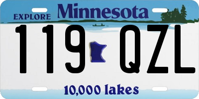 MN license plate 119QZL