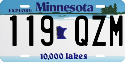 MN license plate 119QZM