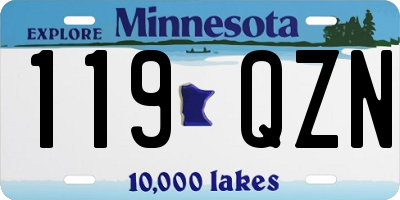 MN license plate 119QZN