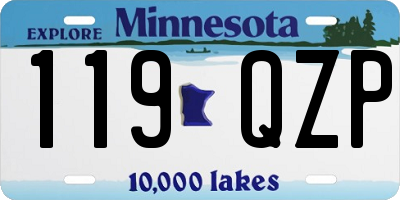 MN license plate 119QZP
