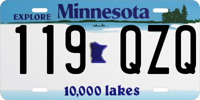 MN license plate 119QZQ