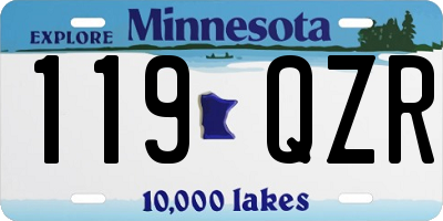 MN license plate 119QZR