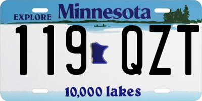 MN license plate 119QZT