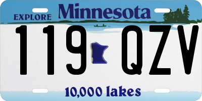 MN license plate 119QZV