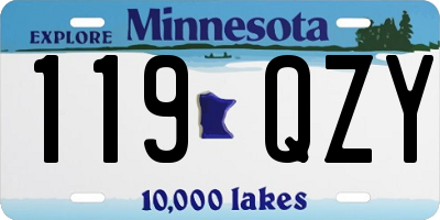 MN license plate 119QZY
