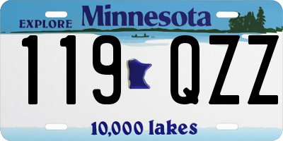 MN license plate 119QZZ