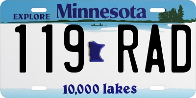 MN license plate 119RAD