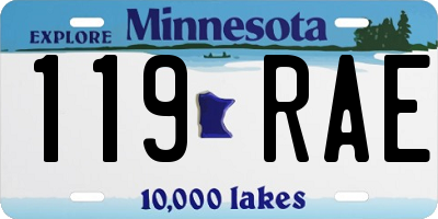 MN license plate 119RAE