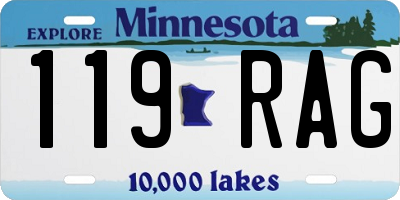 MN license plate 119RAG