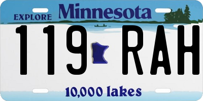 MN license plate 119RAH