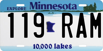 MN license plate 119RAM