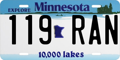 MN license plate 119RAN