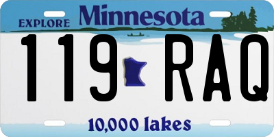 MN license plate 119RAQ