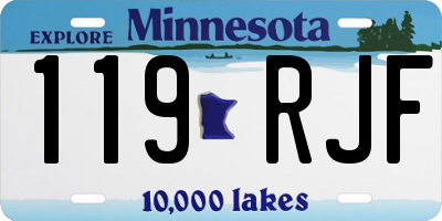 MN license plate 119RJF