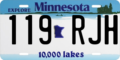 MN license plate 119RJH