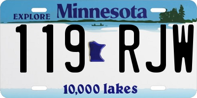 MN license plate 119RJW