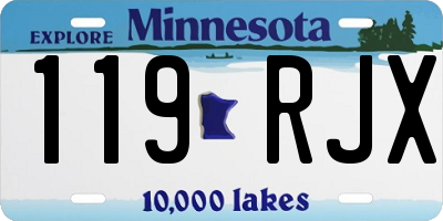 MN license plate 119RJX